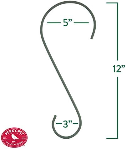 Perky-Pet 12-Inch Metal Hanging Hook for Bird Feeders, Hanging Baskets, and Outdoor Garden Decor - 67A - Rust Resistant Finsih - 35 lb Weight Limit - Hook for Bird Feeders Outdoors