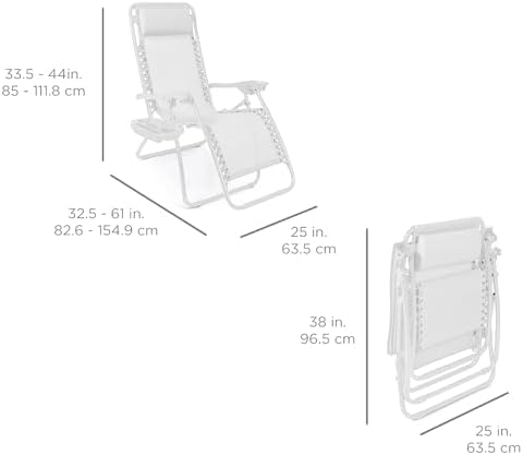 Best Choice Products Zero Gravity Chair Recliner, Snow