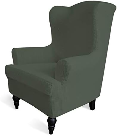 Easy-Going Stretch Wingback Chair Sofa Slipcover Olive Green