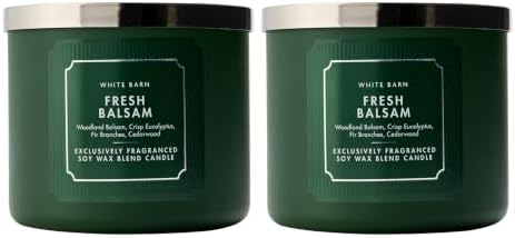 Bath & Body Works 3-Wick Candle, Fresh Balsam Scent, 2 Pack