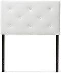 Baxton Studio Benoit Modern and Contemporary White Faux Leather Upholstered Headboard, Twin