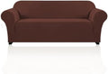 PrinceDeco Stretch Sofa Slipcover 1 Piece Sofa Cover for 3 Cushion Couch Furniture Protector/Cover Couch with Elastic Bottom Soft and Durable Sofa Cover Pet Protector (Sofa, Burnt Brick)