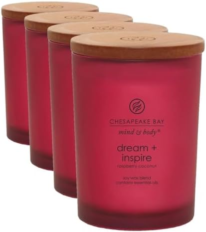 Chesapeake Bay Candle PT41689 Candle Medium Jar Dream & Inspire Home Décor, 8.8oz (Pack of 4)