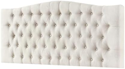 24KF Upholstered Tufted Button Wall Mounted Linen Headboard,Comfortable Fashional Headboard Queen/Full Size,6055-Q-Ivory