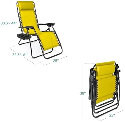 Best Choice Products Zero Gravity Chair Recliner, Sunflower Yellow