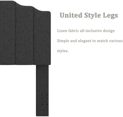 Befurtori Queen Size Headboard Only, Linen Wall Mount Headboard, Dark Gray