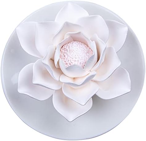 Essential Oil Passive Flower Diffuser -Lotus Flower Porcelain Aromatherapy Diffusers for Small Mini Room, Desk Decorative, Bathroom (Lotus)