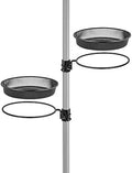 iBorn Bird Feeders Station Mesh Tray and Ring for 1” Pole Stand Station Outdoor Accessory for Humming Bird Feeders for Outside,5SECOND to Install,Fit for 1 Inch Pole,1 Inch Wooden Stick,Pack of 2
