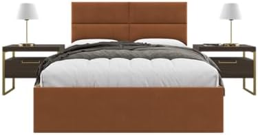 Vänt Wall Mounted Headboard Panels, Queen/Full, Ribbed Terracotta