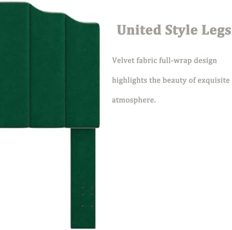 Befurtori Queen Size Headboard Only, Velvet Wall Mounted Headboard Queen/Full Size for Adjustable Bed, Modern Vertical Channel Design with Curved Tufted Upholstered Head Board, Jade Green