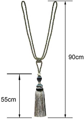 2 Pack Tassel Curtain Tiebacks Drapery Curtain Holdbacks-Blue