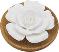 Flower Rose Ceramic Essential Oil Mini Diffuser, Wooden Pallet