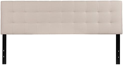 EMMA + OLIVER Beige King Quilted Tufted Headboard