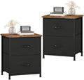 Somdot Nightstand Set of 2 with 2 Drawers, Small Night Stands for Bedroom