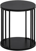 HDANI Small Round Wooden Step Stool for Kids Adults, 300lbs Load Capacity Garden Stool, Non-Slip Small Stool for Plant Stand, Kitchen, Bathroom and Bedroom, Black