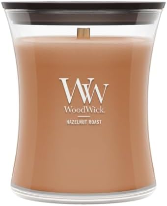 WoodWick Hazelnut Roast Scented Candle, Crackling Wick, 9.7oz