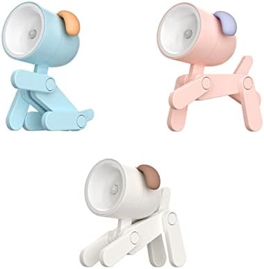 Cute Night Light for Kids, Mini Led Table Desk Lamp, Decorative Lamp Indoor Nightstand, Animal Pet Nightlights, Christmas Decorate Birthday Gifts for Children, Students (Dog 3 Colors-D)