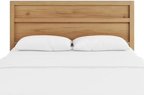 ComfIQ Serene Wood Panel Headboard with Clean-Line Design, Queen, Pine