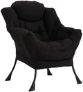 Welnow Lazy Chair for Adults，Modern Reading Accent Chair,Black Single