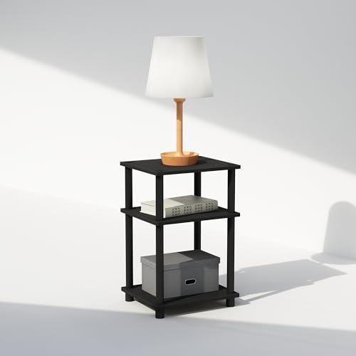 Furinno JUST Toolless 3-Tier Night Stand, Open Storage, Americano