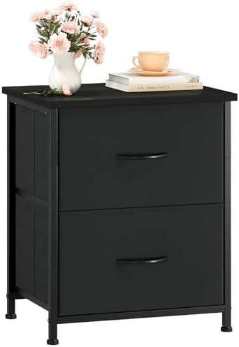 Somdot Night Stand with 2 Drawer, Small Nightstand End Table, Bedside Table