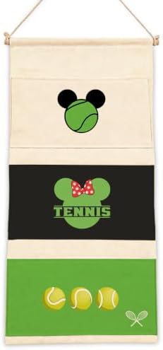 3-Pocket Hanging Wall Organizer, Tennis Theme Over Door Storage