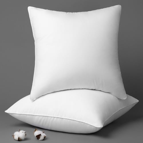 Phantoscope Throw Pillow Insert with 100% Cotton Cover, 16x16 Inch, 2 Pack