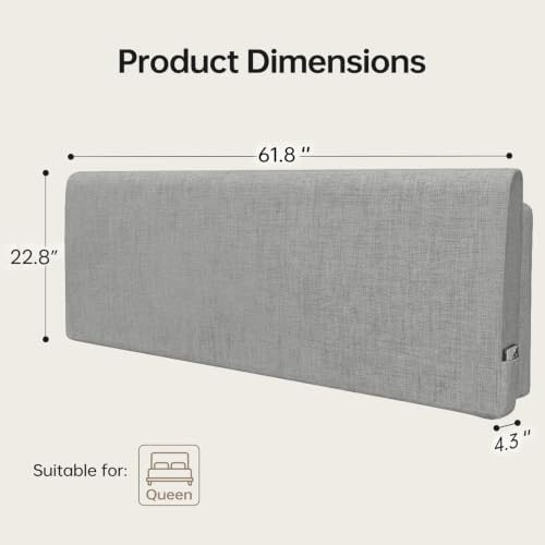 ENITYA Upholstered Headboard Pillow Queen,Bed Frame Mount,High Density Foam