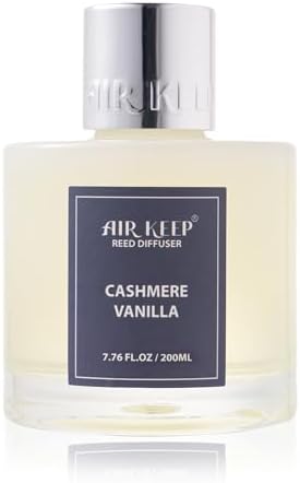 Airkeep Reed Diffuser Set/Cashmere Vanilla/6.76 fl oz(200ml)/1 Pack/Home & Office Decor Aromatherapy Diffuser Oil Gift Set