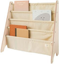 3 Sprouts Recycled Kids Bookshelf, Holds 35 Books, 4-Tier, Beige