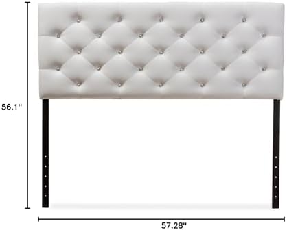 Baxton Studio Viviana Modern and Contemporary White Faux Leather Upholstered Button-Tufted Full Size Headboard
