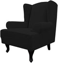 Easy-Going Stretch Large Wingback Chair Sofa Slipcover Black