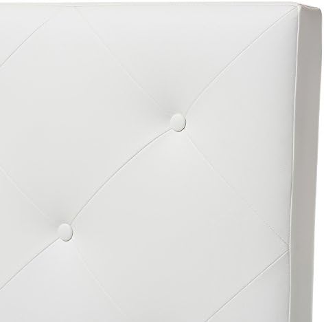 Baxton Studio Benoit Modern and Contemporary White Faux Leather Upholstered Headboard, Twin