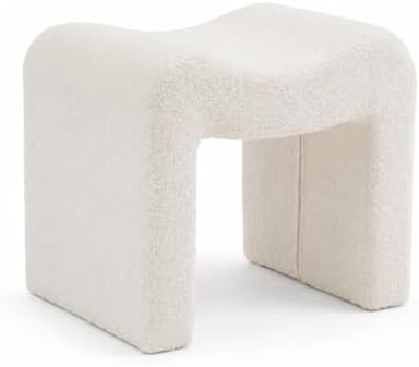 "M" Shaped Vanity Chair Foot Stool Teddy Velvet Ottoman Footrest Sofa Bench