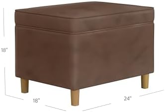 Spatial Order 24" Dinah Collection Storage Ottoman - Brown Faux Leather