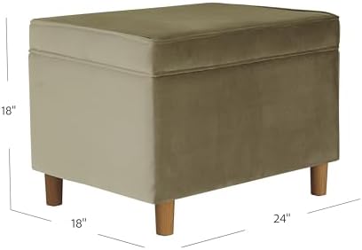 Spatial Order 24" Dinah Collection Storage Ottoman - Light Sage Green Velvet