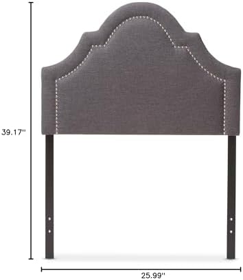 Baxton Studio Rita Modern and Contemporary Dark Grey Fabric Upholstered Twin Size Headboard