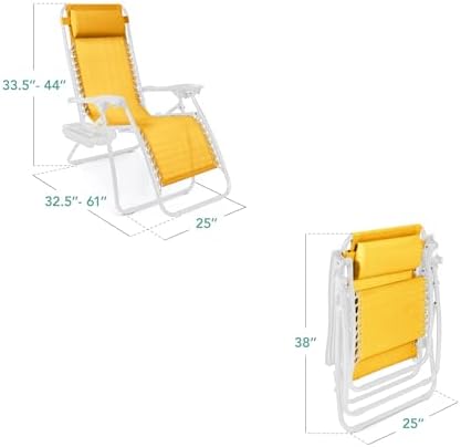 Best Choice Products Zero Gravity Chair Recliner, Marigold/White