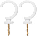 uxcell 2Pcs Curtain Holdback, Aluminum Alloy Wall Mounted Curtain Holders Drapery Tieback Hooks for Living Room Bedroom Office (White)