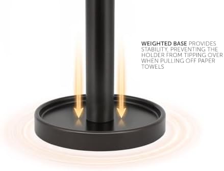 Ivilon Paper Towel Roll Stand - Steady and Easy Tear - Fits All Paper Towel Rolls - Oil Rubbed Bronze