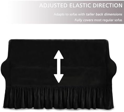 NICEEC Black Couch Covers for Sofa Cover Universal Slipcovers with Skirt