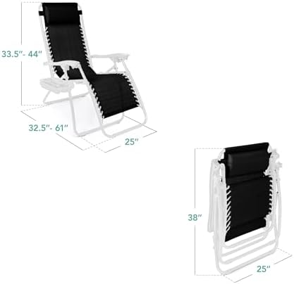 Best Choice Products Zero Gravity Chair Recliner, Black/White