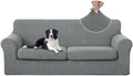 U-NICE HOME 3 Pieces Stretch Couch Cover Sofa Slipcover, Grey