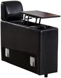 LEVNARY Modular Lift-Top Console with USB Charging and Cup Holders, Center Storage Module for Modular Reclining Sofa (Black)