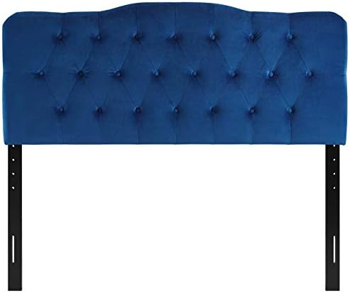 Modway Annabel Diamond Tufted Performance Velvet Queen Headboard in Navy
