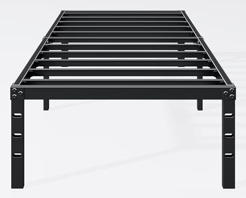 Hafenpo 16 Inch Twin Bed Frame, Under Bed Storage, Black