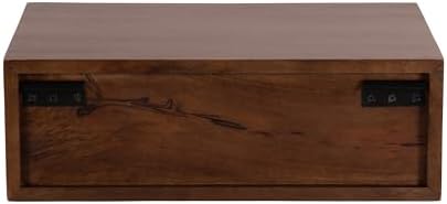 Kate and Laurel McCutcheon Floating Wood Storage Shelf, 18 x 12 x 6, Walnut Brown, Decorative Transitional Floating Bedroom Nightstand with a Concealed Cubby Compartment