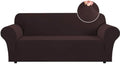 Flamingo P High Stretch Sofa Slipcover Non Slip Couch Cover for 3 Cushion Couch Washable Pet Furniture Protector Covers with Elastic Bottom, Thick Jacquard Fabric (Large, Brown)