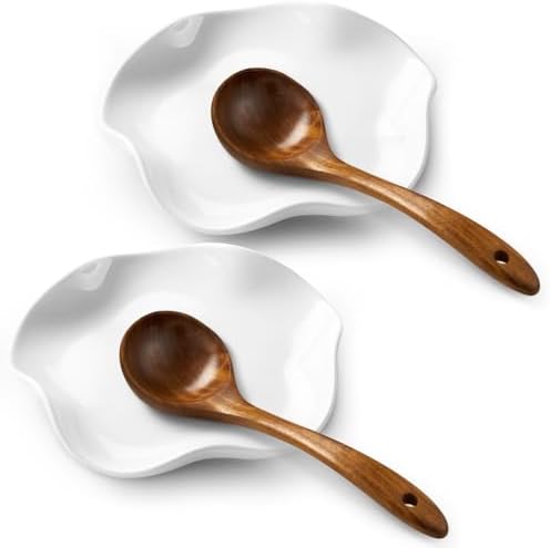 ABRUTY Spoon Rest for Stove Top, Ceramic Spoon Holder for Counter, Modern Farmhouse Decor Accessories for Spatula, Spoons or Tongs