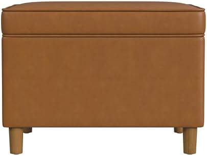Spatial Order 24" Dinah Collection Storage Ottoman - Carmel Faux Leather
